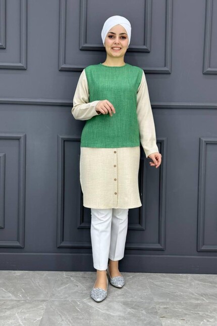 Kadın Düğme Detaylı Tesettür Tunik MDE24200212-080-Benetton